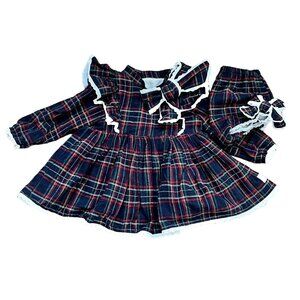 Willow Wears Pink/The Paper Doll Clothing Holiday Tartan Plaid Dress Sz 3